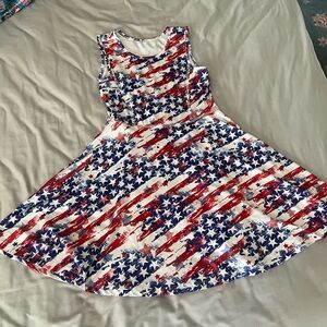 Patriotic Stars and Stripes Kids Dress
